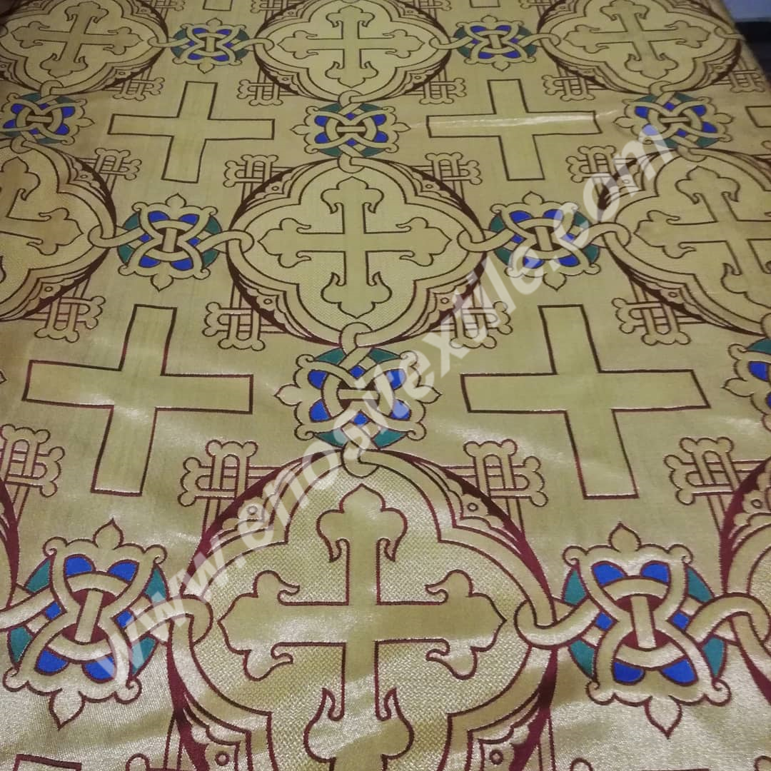 KL-034 Claret Red-Gold Brocade Fabrics